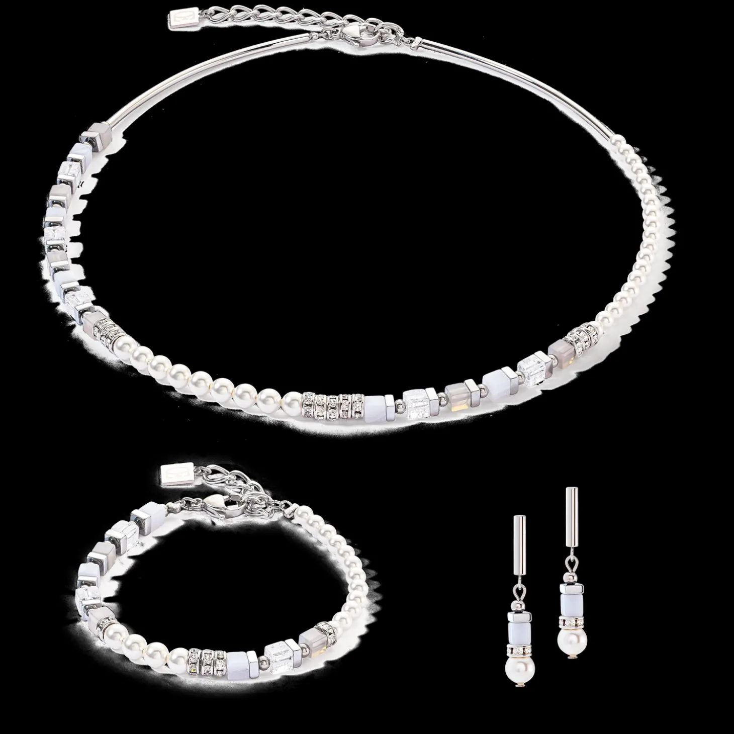 Precious Fusion Offset necklace silver-ice blue