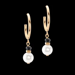 Princess Pearls Trinity hoops gold