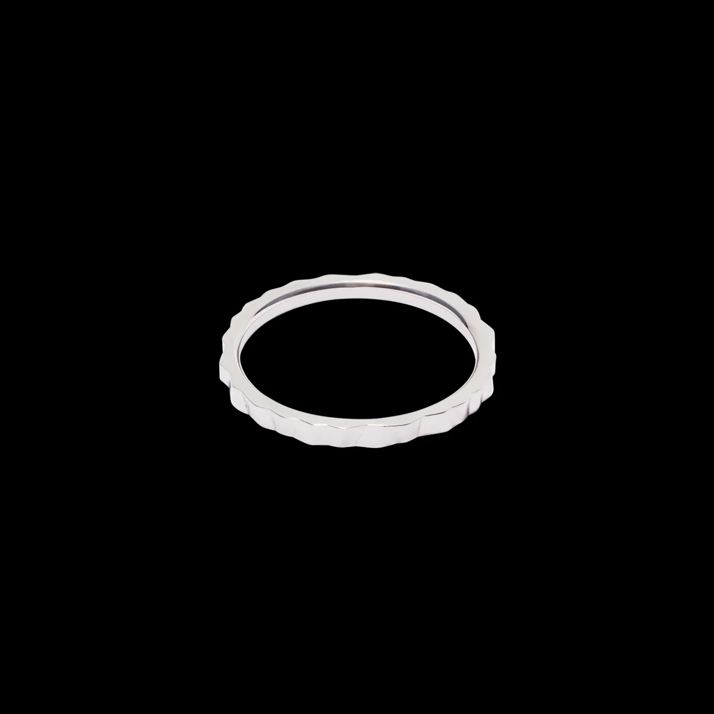 Ring Slim Wave Silber