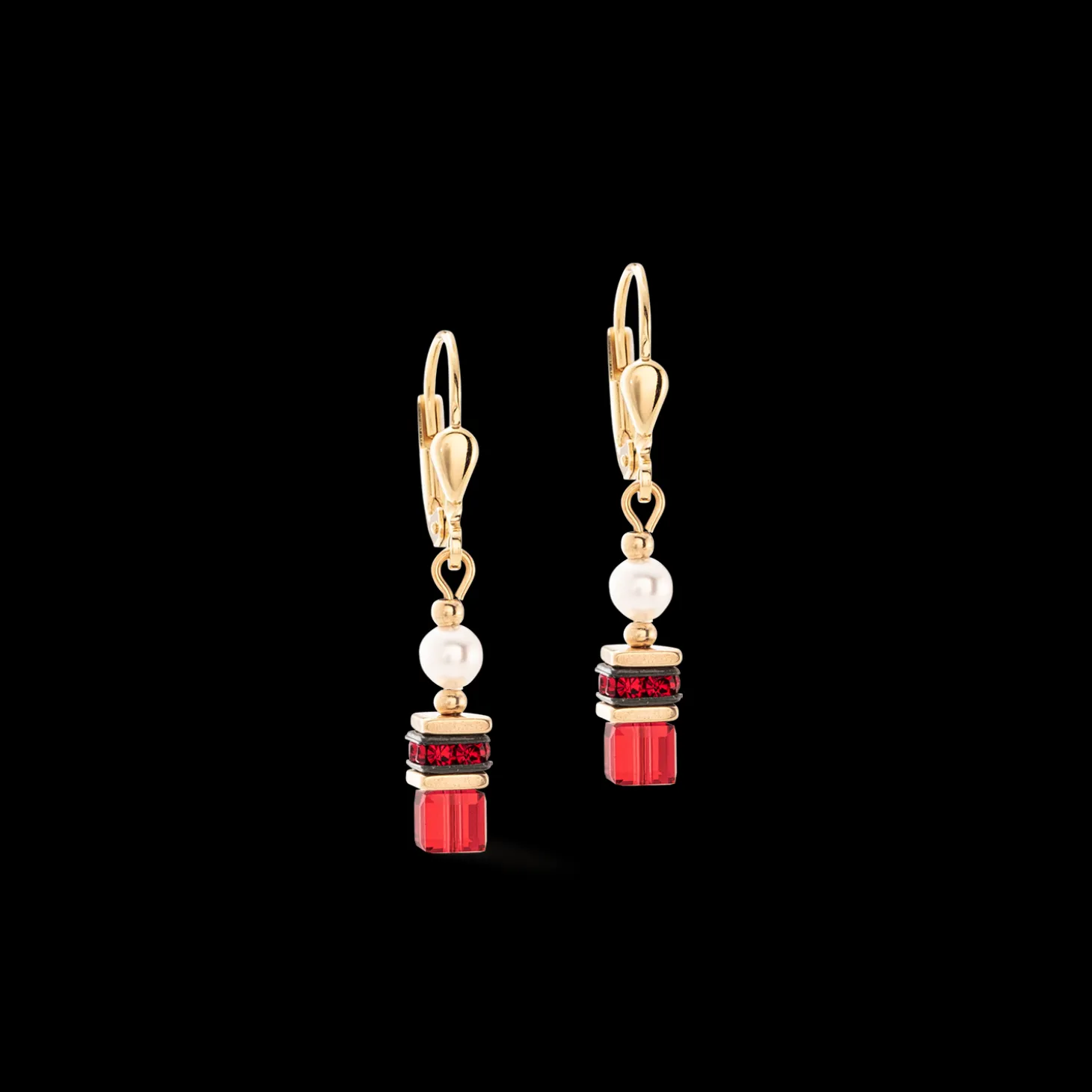 Sparkling Princess earrings gold-red