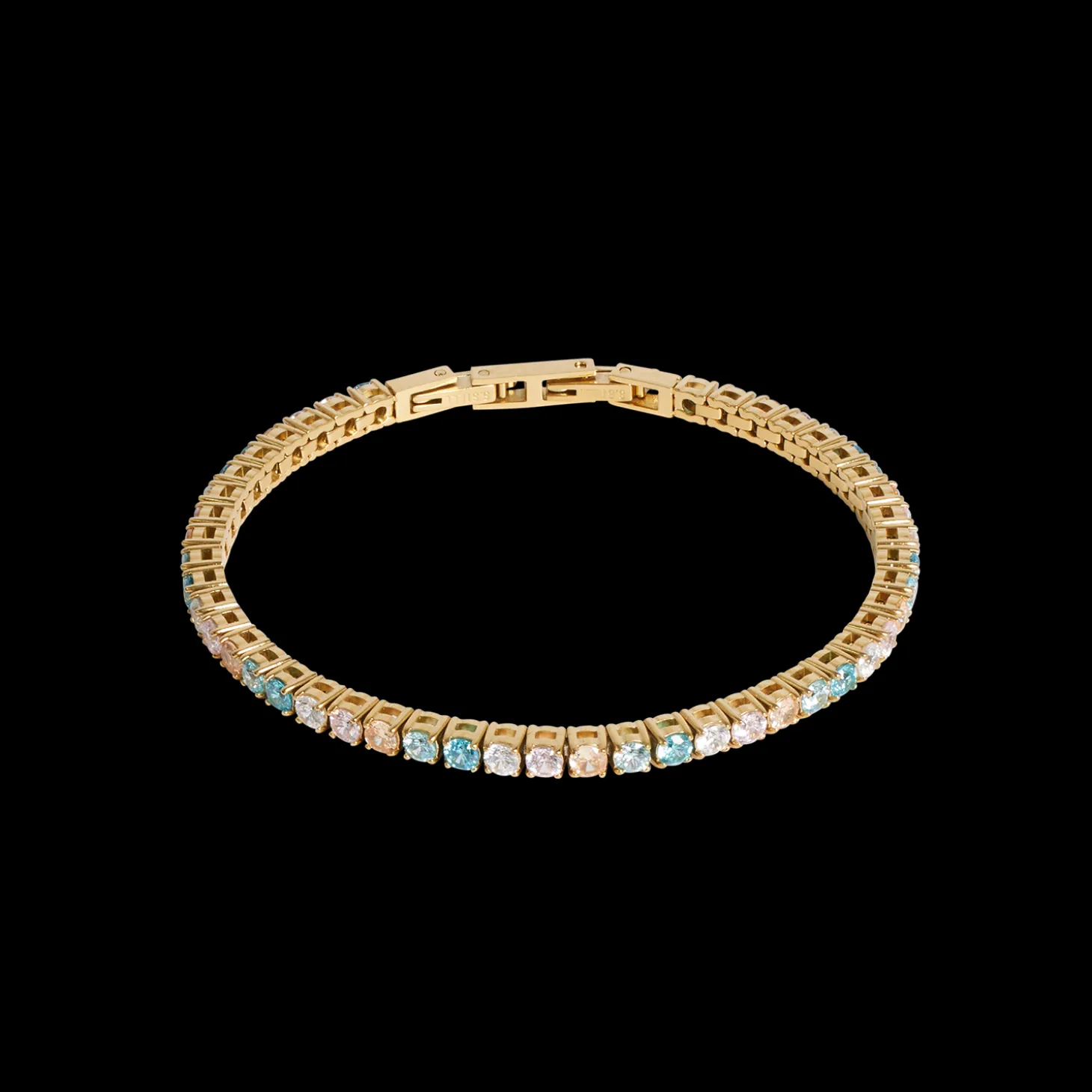 Tennis bracelet gold-multicolour pastel