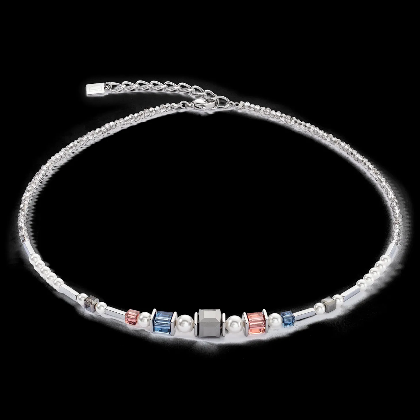 Vintage Pearl Mix necklace silver-grey