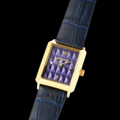 Watch Iconic Spikes Bracelet Leather Midnight Blue Gold
