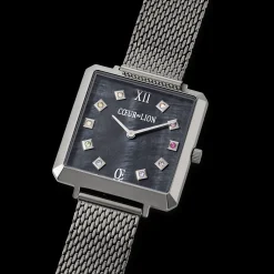 Watch Iconic Square Anthracite Mother-of-Pearl Milanese Stainless Steel Anthracite