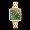 Watch Iconic Square Glamorous Green Stainless Steel Gold
