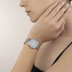 Watch Round Cool Grey Milanese Stainless Steel