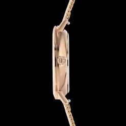 Watch Round Mocha Sunray Milanese Stainless Steel Rose Gold