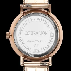 Watch Round Mocha Sunray Milanese Stainless Steel Rose Gold