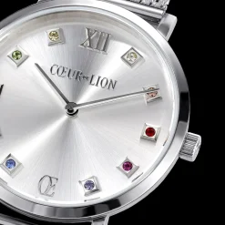 Watch Round Silver Sunray Milanese Stainless Steel