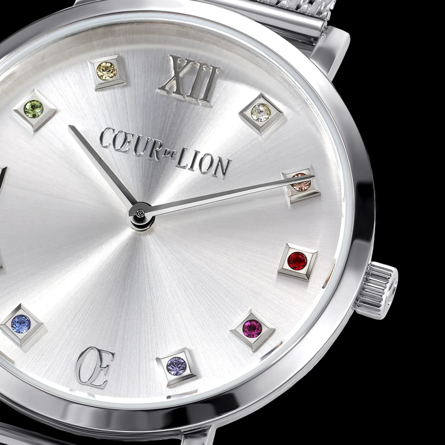 Watch Round Silver Sunray Milanese Stainless Steel