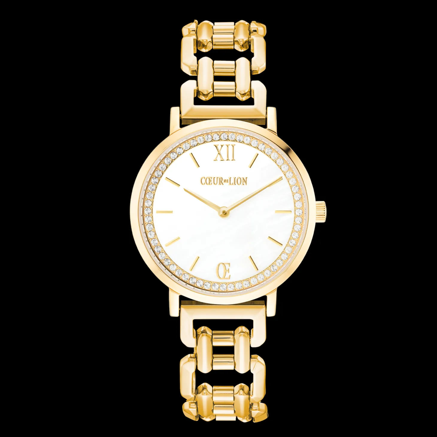 Watch Round Sparkling Mother-of-Pearl Statement