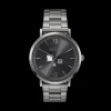 Watch Round Statement Unisex Anthracite Sunray Stainless Steel Light Gun Metal