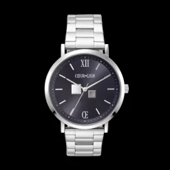 Watch Round Statement Unisex Sunray Midnight Blue Stainless Steel Frosted Silver