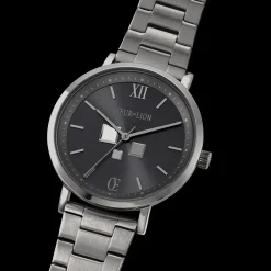 Watch Round Statement Unisex Anthracite Sunray Stainless Steel Light Gun Metal