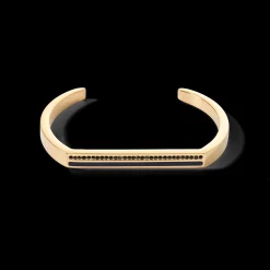 Bangle Cuff Square Stripes gold-black