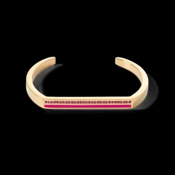 Bangle Cuff Square Stripes gold-pink