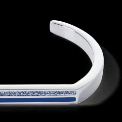 Bangle Cuff Square Stripes silver-blue