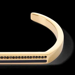 Bangle Cuff Square Stripes gold-black