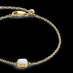 Birthstone April Bracelet White Quartz Gold