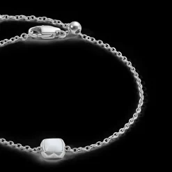 Birthstone April Bracelet White Quartz Silver