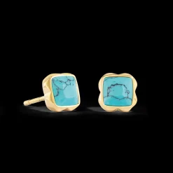 Birthstone December Earrings Turquoise Gold