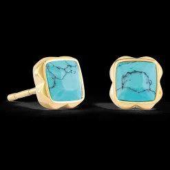 Birthstone December Earrings Turquoise Gold