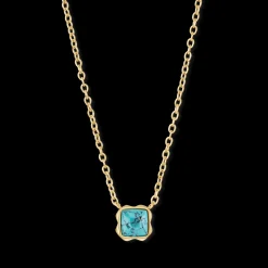 Birthstone December Necklace Turquoise Gold