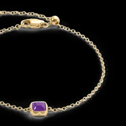 Birthstone February Bracelet Sugilite Gold