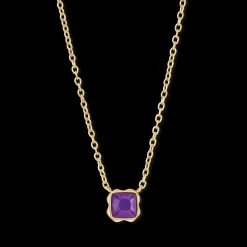 Birthstone February Necklace Sugilite Gold