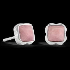 Birthstone July Earrings Rhodochrosite Silver