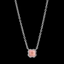 Birthstone July Necklace Rhodochrosite Silver