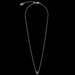 Birthstone May Necklace Green Agate Silver