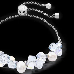 Bracelet Dancing Crystals & Pearls silver