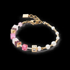 Bracelet GeoCUBE® Fusion Precious Pearl Mix gold-pink