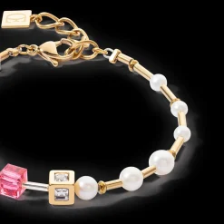 Bracelet GeoCUBE® Fusion Precious Pearl Mix gold-pink