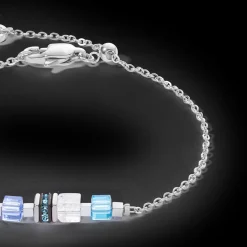 Bracelet Mini Cubes & Chain silver-blue