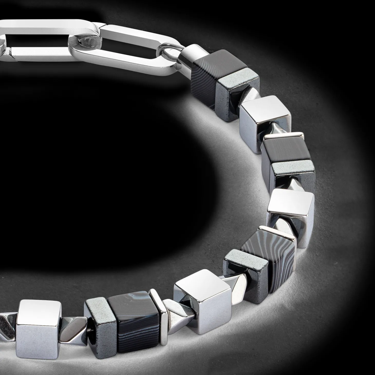 Bracelet Precious Cubes black-silver