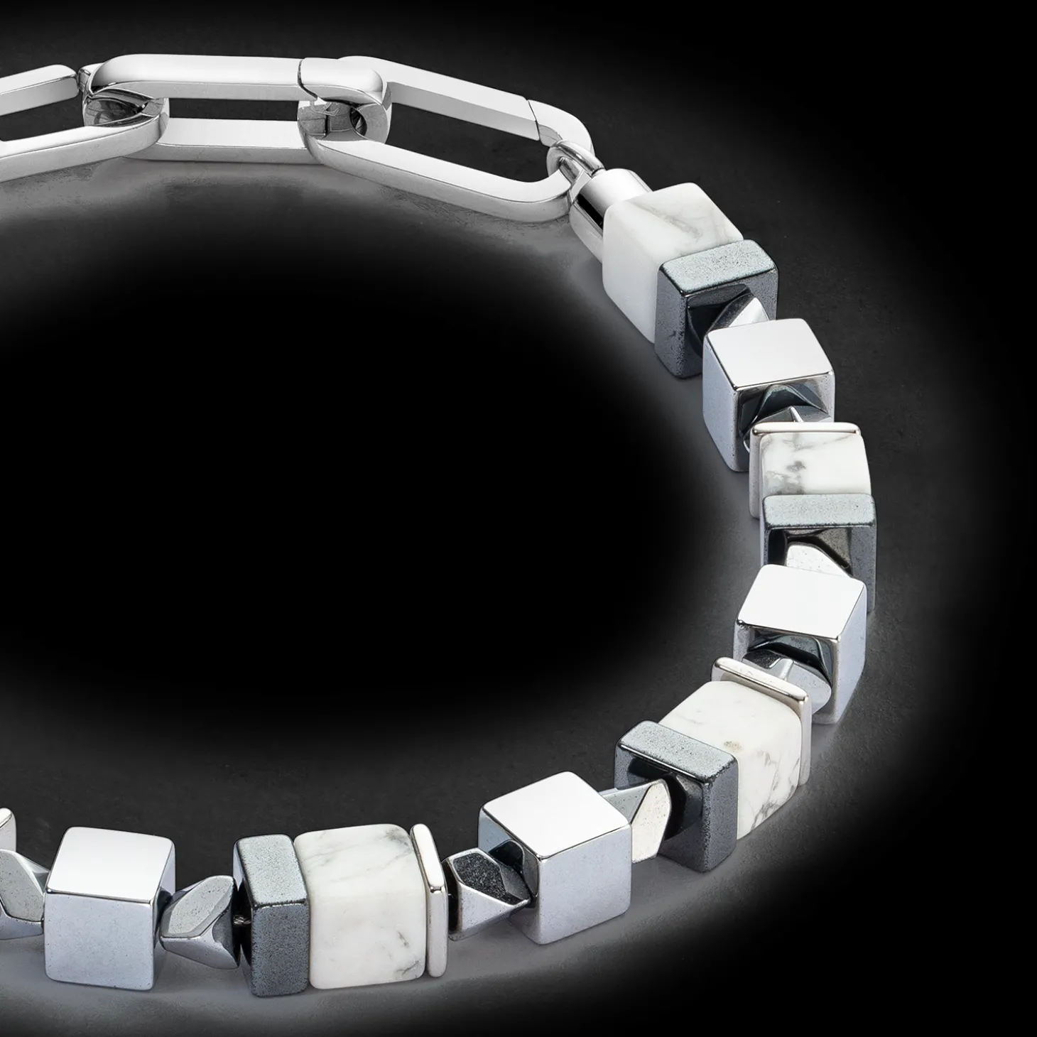 Bracelet Precious Cubes white-silver