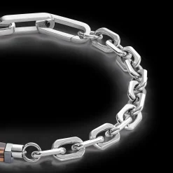 Bracelet Precious Fusion link chain brown-silver