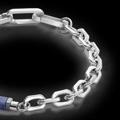 Bracelet Precious Fusion link chain blue-silver