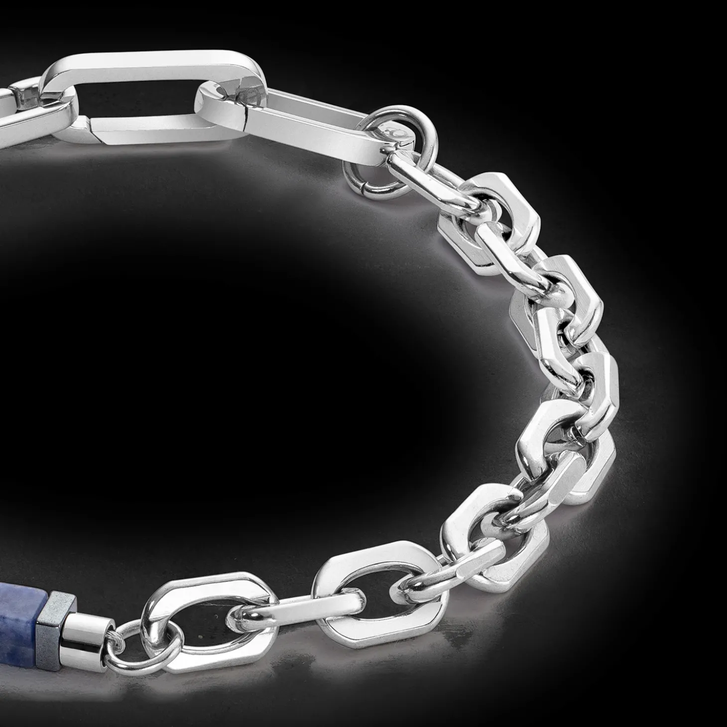Bracelet Precious Fusion link chain blue-silver