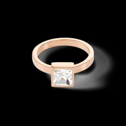 Brilliant Square big ring roségold crystal