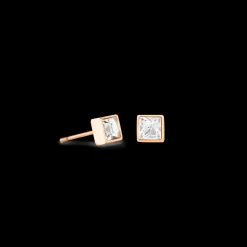 Brilliant Square small earrings rose gold crystal