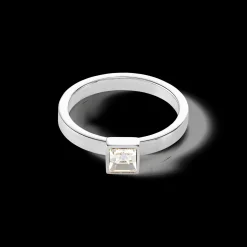 Brilliant Square small Ring silver crystal