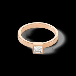 Brilliant Square small ring rose gold crystal