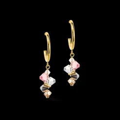 Dancing Crystals earrings gold light rose