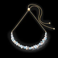 Dancing Crystals necklace gold aqua