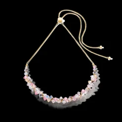 Dancing Crystals necklace gold light rose