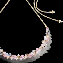 Dancing Crystals necklace gold light rose