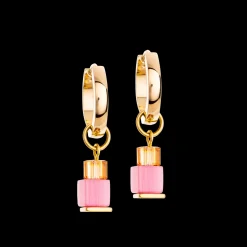Earrings Creole Cube Fusion Charm gold-rainbow